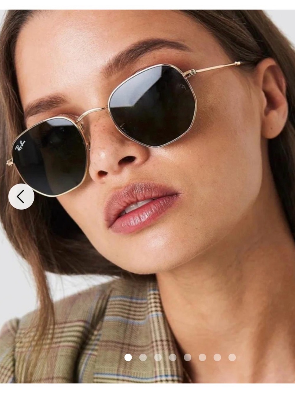 Ray-Ban Hexagonal Women's Gold Frame Sunglasses